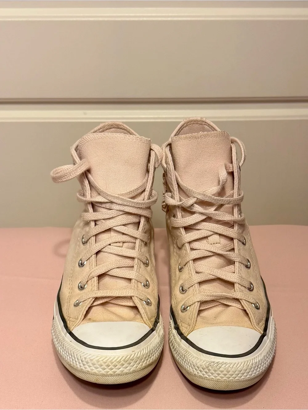 Converse Blush Pink Ruffles & Bows High-Top Canvas Sneakers